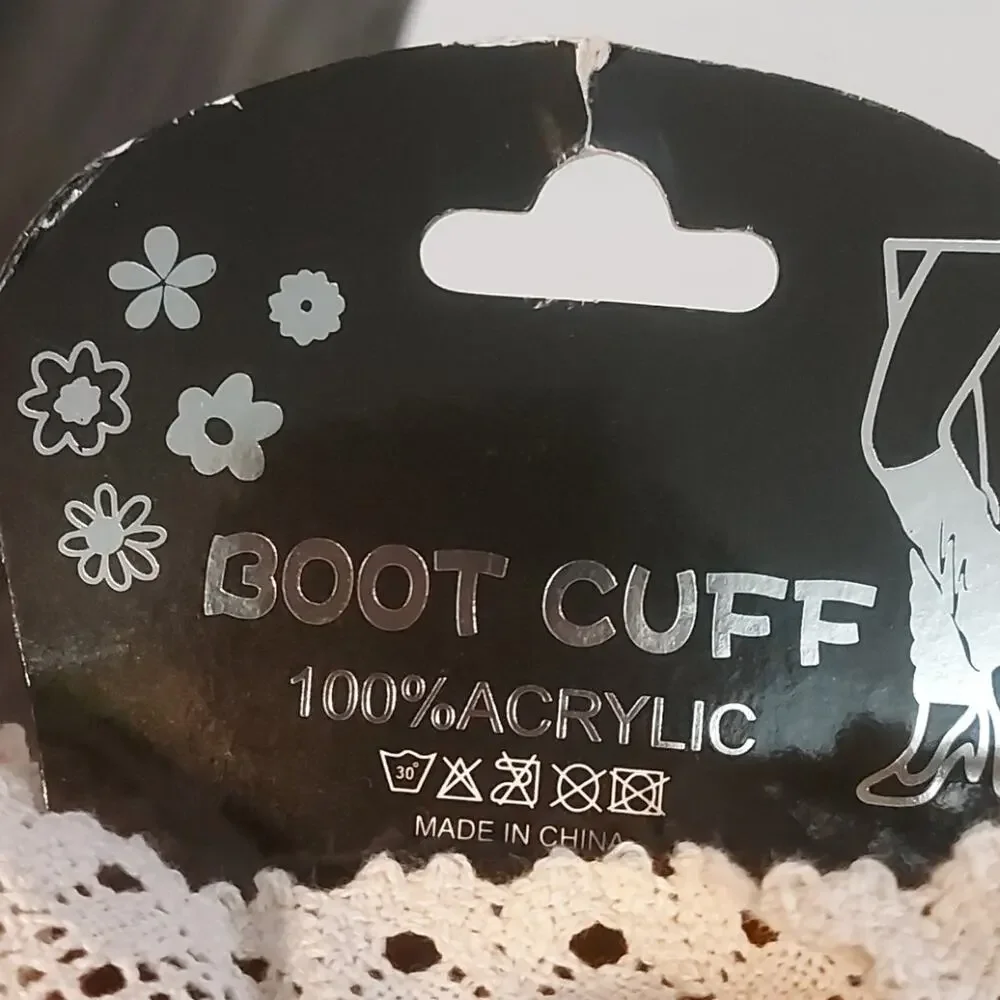 Lace Boot Cuffs/Warmers Wine/White Winter Balletcore Cozycore Tomato Girl Comfy
